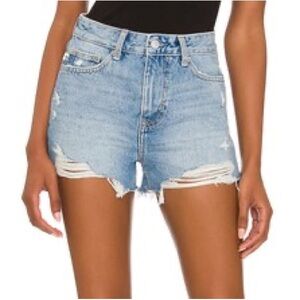 High waisted denim shorts